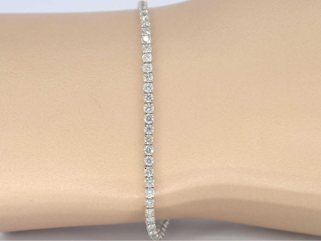 Witgouden tennisarmband met diamanten 3.00 carat - afbeelding 7 van  7