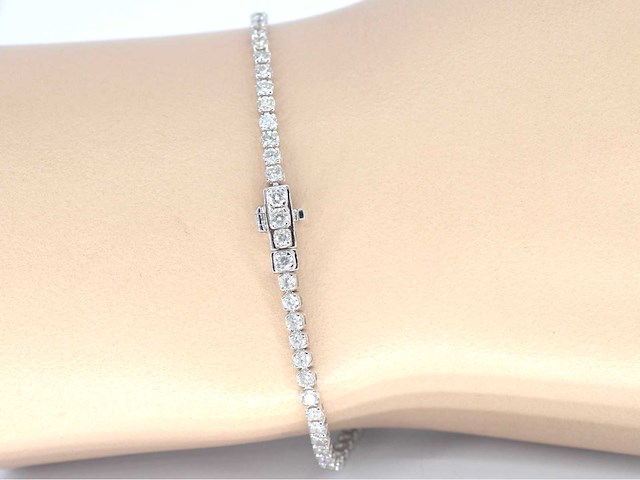Witgouden tennisarmband met diamanten 3.00 carat - afbeelding 3 van  7