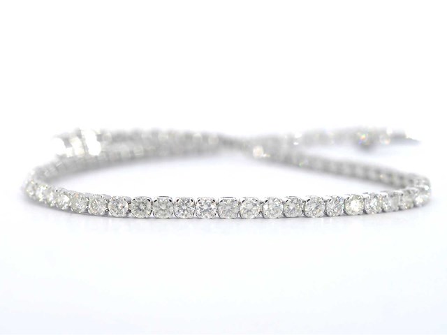 Witgouden tennisarmband met diamanten 3.00 carat - afbeelding 2 van  2