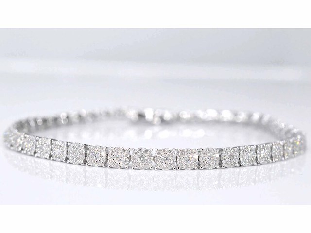 Witgouden tennisarmband met diamanten 3.00 carat - afbeelding 1 van  8