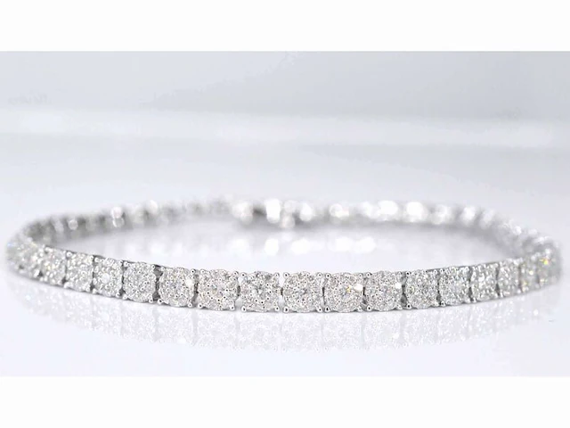 Witgouden tennisarmband met diamanten 3.00 carat - afbeelding 1 van  6