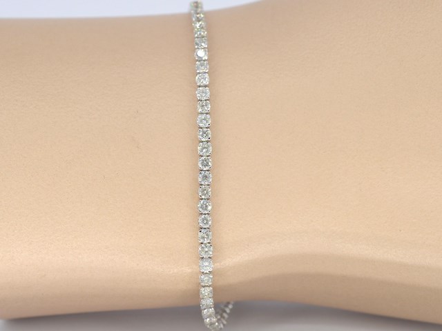 Witgouden tennisarmband met diamanten 3.00 carat - afbeelding 1 van  7