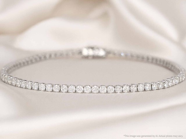 Witgouden tennisarmband met diamanten 3.00 carat - afbeelding 5 van  7