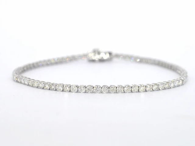 Witgouden tennisarmband met diamanten 3.00 carat - afbeelding 1 van  8