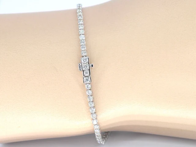 Witgouden tennisarmband met diamanten 3.00 carat - afbeelding 5 van  8
