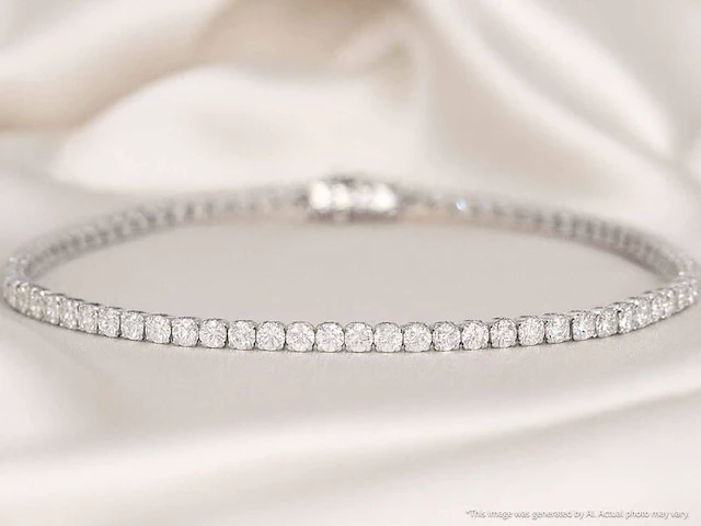 Witgouden tennisarmband met diamanten 3.00 carat - afbeelding 6 van  8