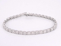 Witgouden tennisarmband met diamanten 4.00 carat - afbeelding 1 van  6