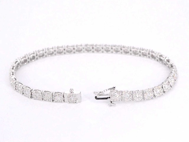 Witgouden tennisarmband met diamanten 4.00 carat - afbeelding 5 van  6