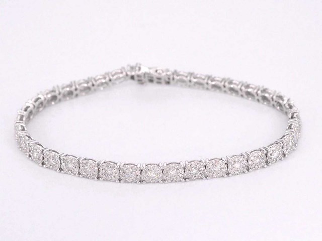 Witgouden tennisarmband met diamanten 4.00 carat - afbeelding 1 van  6
