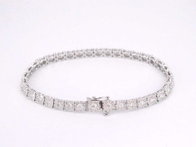 Witgouden tennisarmband met diamanten 4.00 carat - afbeelding 4 van  6