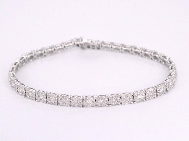 Witgouden tennisarmband met diamanten 4.00 carat - afbeelding 1 van  7