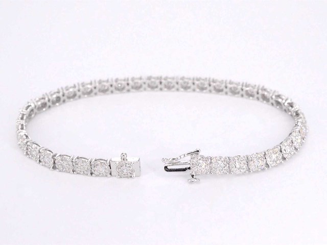 Witgouden tennisarmband met diamanten 5.50 carat - afbeelding 5 van  6
