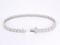 Witgouden tennisarmband met diamanten 5.50 carat - afbeelding 5 van  6