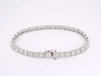 Witgouden tennisarmband met diamanten 5.50 carat - afbeelding 4 van  6