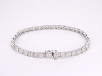 Witgouden tennisarmband met diamanten 5.50 carat - afbeelding 3 van  7