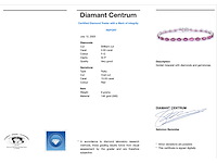 Witgouden tennisarmband met diamanten en robijn - afbeelding 3 van  8