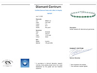 Witgouden tennisarmband met diamanten en smaragd - afbeelding 2 van  8