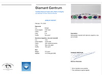 Witgouden tennisarmband met diamanten saffier robijn en smaragd - afbeelding 2 van  6