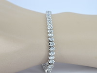 Witgouden tennisarmband met diamanten - afbeelding 2 van  6