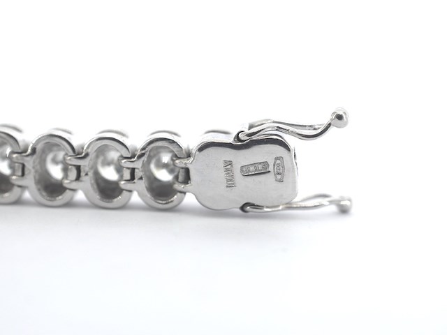 Witgouden tennisarmband met diamanten - afbeelding 4 van  6