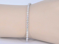 Witgouden tennisarmband met natuurlijke briljant geslepen diamanten 5.00 carat - afbeelding 2 van  9