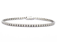 Witgouden tennisarmband met natuurlijke briljant geslepen diamanten - afbeelding 1 van  7