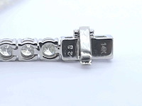 Witgouden tennisarmband met natuurlijke briljant geslepen diamanten - afbeelding 5 van  5