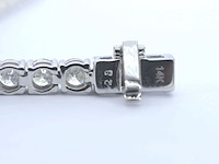 Witgouden tennisarmband met natuurlijke briljant geslepen diamanten - afbeelding 4 van  6
