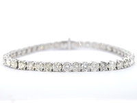 Witgouden tennisarmband met natuurlijke briljant geslepen diamanten - afbeelding 1 van  7