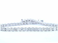 Witgouden tennisarmband met natuurlijke briljant geslepen diamanten
