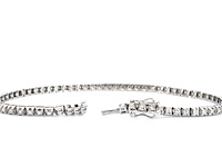 Witgouden tennisarmband met natuurlijke briljant geslepen diamanten - afbeelding 4 van  8