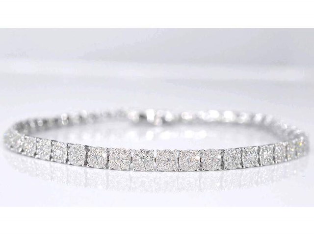Witgouden tennisarmband met natuurlijke diamanten 3.00 carat - afbeelding 1 van  8