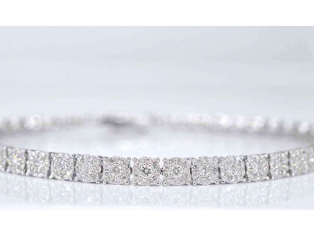 Witgouden tennisarmband met natuurlijke diamanten 3.00 carat - afbeelding 3 van  8
