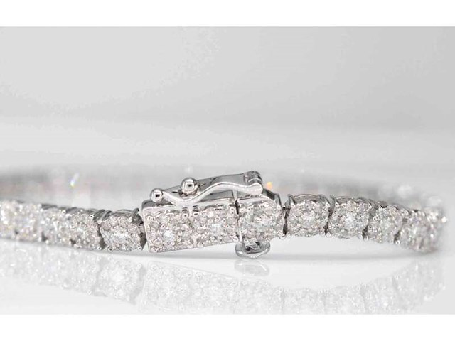 Witgouden tennisarmband met natuurlijke diamanten 3.00 carat - afbeelding 4 van  8