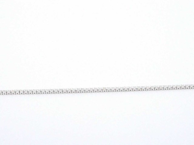 Witgouden tennisarmband met natuurlijke diamanten - afbeelding 4 van  5