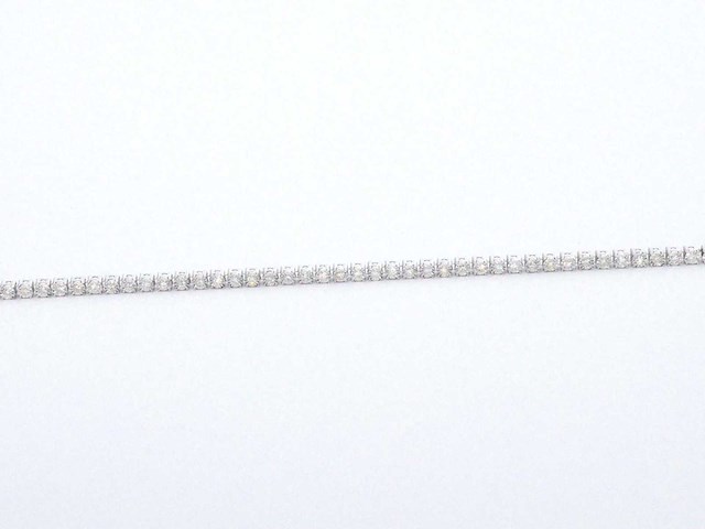 Witgouden tennisarmband met natuurlijke diamanten - afbeelding 5 van  5
