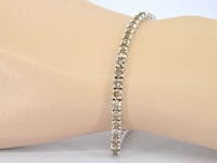 Witgouden tennisarmband met natuurlijke diamanten - afbeelding 2 van  7