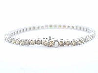 Witgouden tennisarmband met natuurlijke diamanten - afbeelding 3 van  7