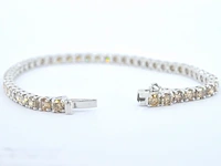 Witgouden tennisarmband met natuurlijke diamanten - afbeelding 4 van  7