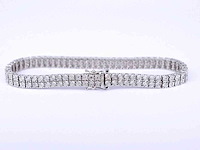 Witgouden tennisarmband met twee rijen diamanten 1.50 carat - afbeelding 4 van  7