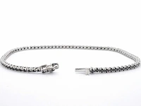 Witgouden tennisarmband zwarte diamant - afbeelding 4 van  9