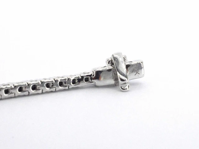Witgouden tennisarmband zwarte diamant - afbeelding 6 van  9