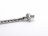 Witgouden tennisarmband zwarte diamant - afbeelding 6 van  9