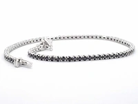 Witgouden tennisarmband zwarte diamant - afbeelding 7 van  9
