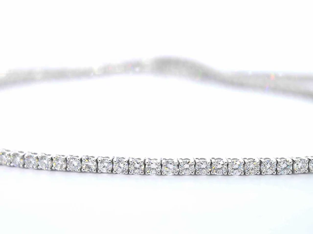 Witgouden tenniscollier 10.00 ct diamant - afbeelding 2 van  9