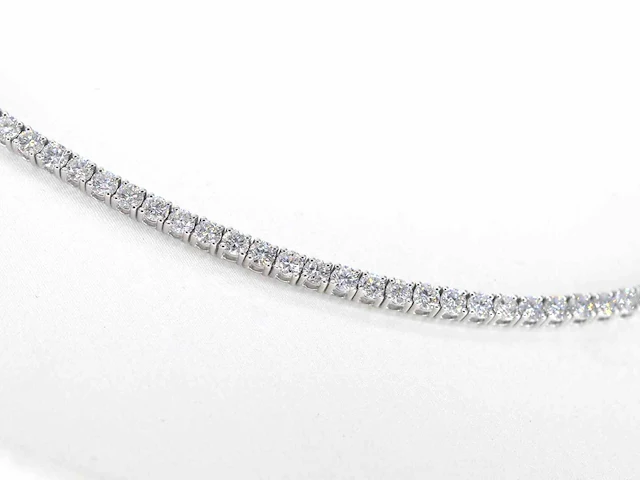 Witgouden tenniscollier 10.00 ct diamant - afbeelding 3 van  9