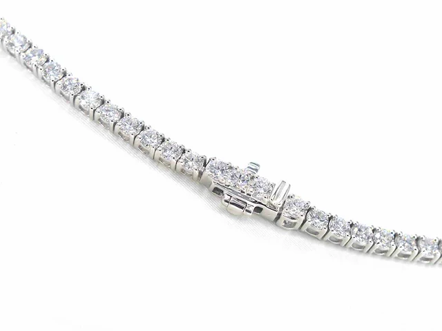 Witgouden tenniscollier 10.00 ct diamant - afbeelding 4 van  9