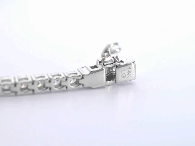 Witgouden tenniscollier 10.00 ct diamant - afbeelding 5 van  9