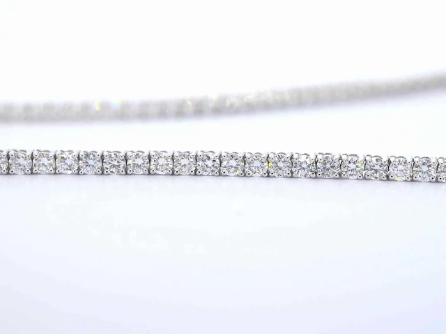 Witgouden tenniscollier 10.00 ct diamant - afbeelding 6 van  9