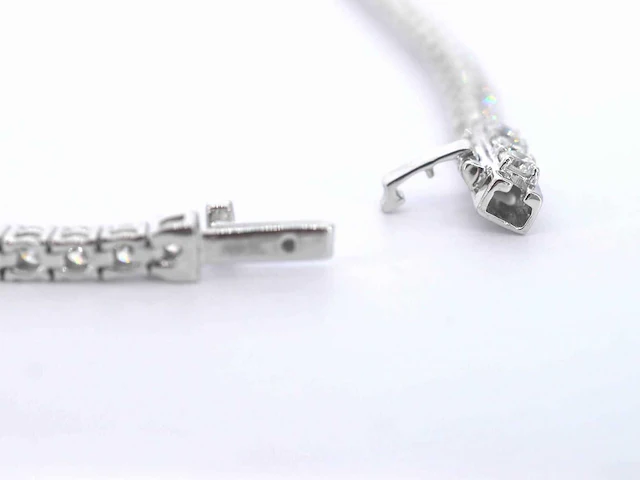 Witgouden tenniscollier 10.00 ct diamant - afbeelding 7 van  9